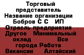 Торговый представитель › Название организации ­ Бобров С.С., ИП › Отрасль предприятия ­ Другое › Минимальный оклад ­ 25 000 - Все города Работа » Вакансии   . Алтайский край,Камень-на-Оби г.